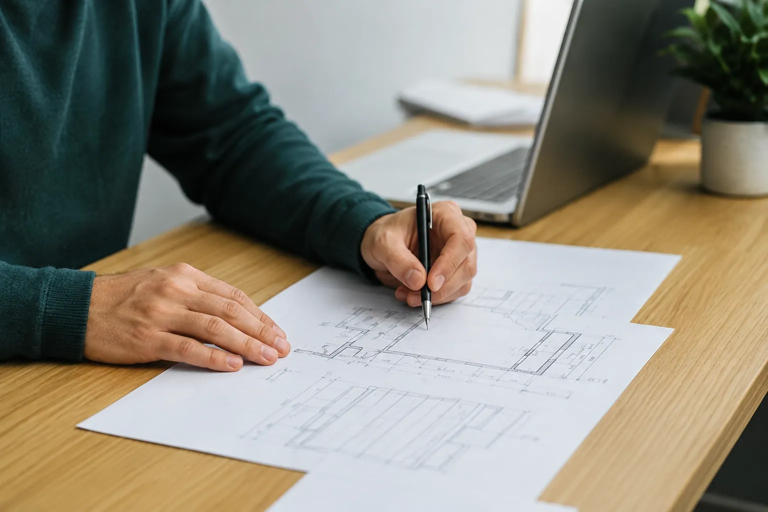 Asesoría de Diseño – bocetos sobre mesa de trabajo